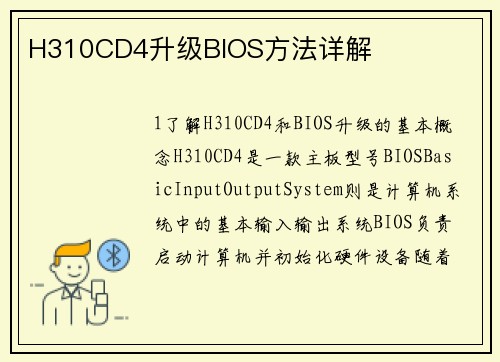 H310CD4升级BIOS方法详解